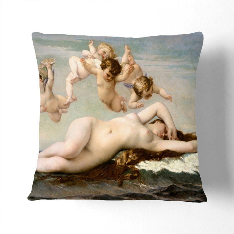 The Birth of Venus Vol.1 Scatter Cushion, Black, 55cm H x 55cm W x 20cm D