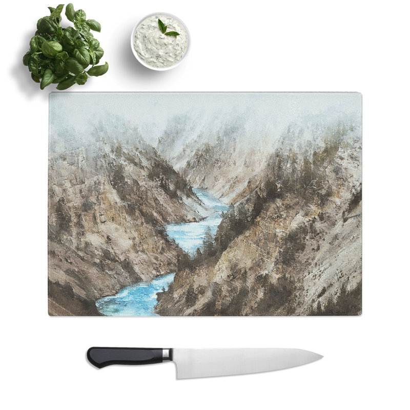 Tempered Glass Stone National Park Painting Chopping Board, 28.5 cm x 39 cm