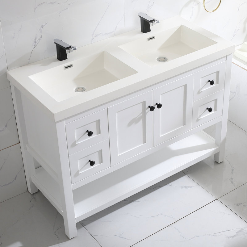 Ensemble de meuble-lavabo double 49 po Mclamb, Blanc