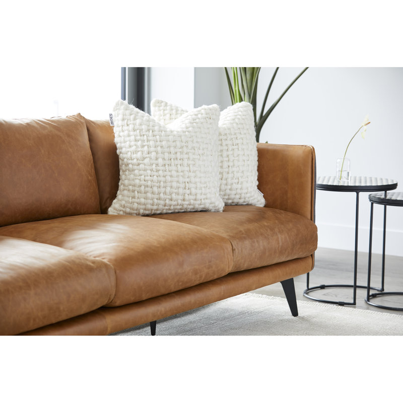 MESSINA LEATHER SOFA COGNAC