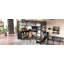 Lit mezzanine en métal avec garde-robe et bureau en forme de L, lit mezzanine simple de taille XL avec cubes de rangement et tablettes