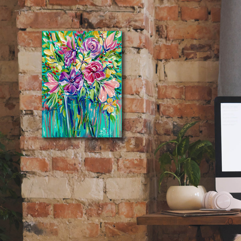 «Flower Gems» par Estelle Grengs, H 16 po x l 12 po x P 0,75 po