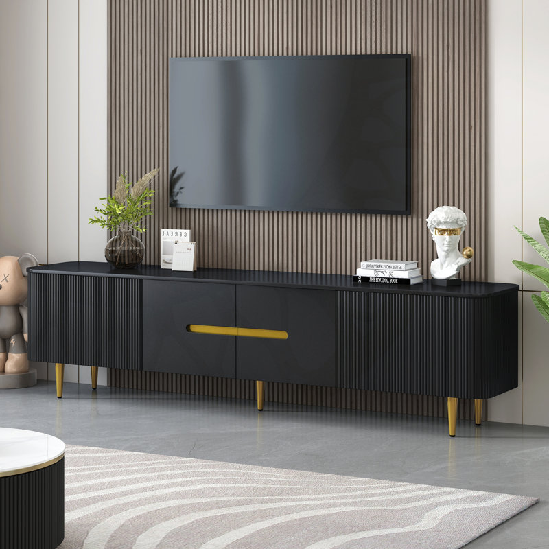 78.7'' Minimalist TV Stand For Tvs Up To 85 Inches, Modern Entertainment Center With 4 Spacious Cabinets For Living Room