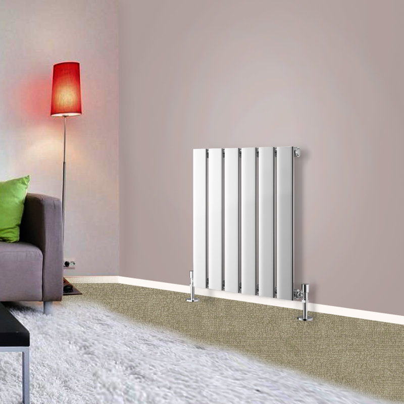 Shonnard Vertical Single Flat Panel Radiator, Chrome, 180cm H x 54.4cm W