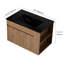 Meuble-lavabo de 30 po avec lavabo en céramique noire et tablette ouverte ajustable - surface de travail de 30 po et à rebords inclinés pour une ouverture facile