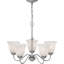 Lustre suspendu en nickel 5 lumières avec abat-jour en verre albâtre Kim-24080773