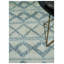 Tapis bleu géométrique en laine noué à la main-759320585
