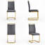 Chaises de salle à manger en similicuir rembourrées modernes avec base en métal (ensemble de 4)-129528096