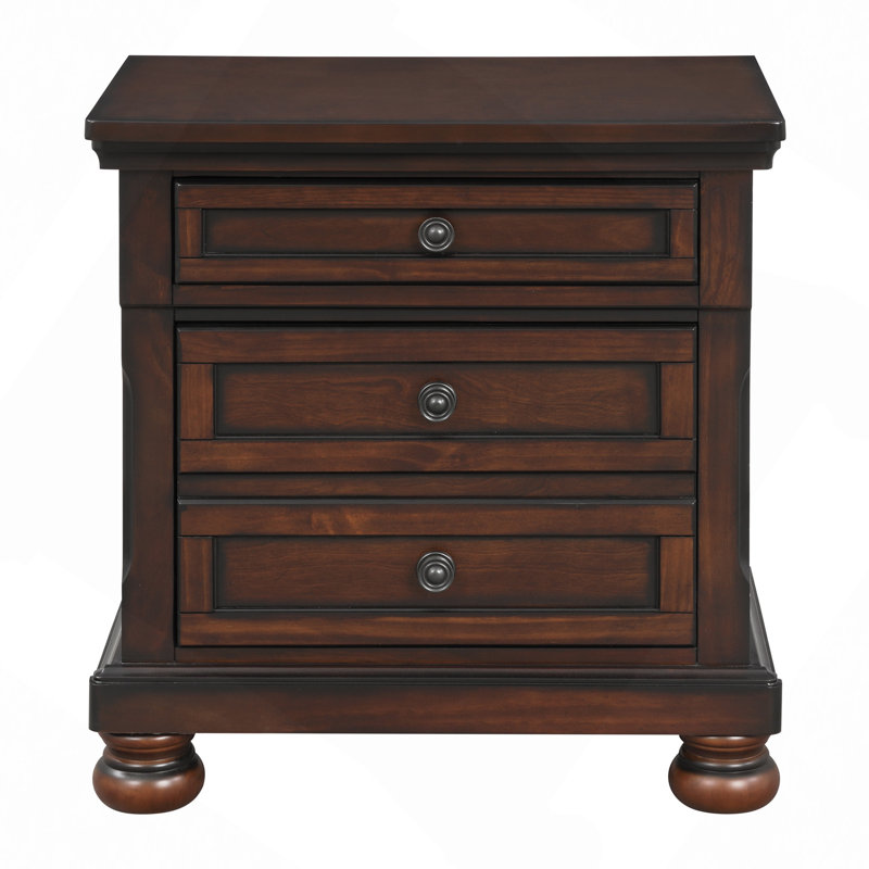 Table de chevet classique avec placage en bouleau