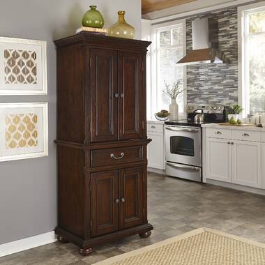 Gracie Oaks Sneyd 72H Wood Farmhouse Kitchen Pantry Cabinet with