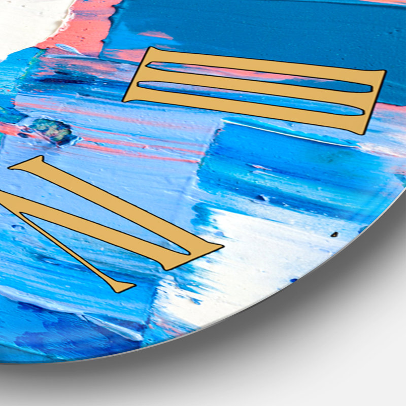 Matrice cubique bleue et orange - Horloge murale moderne, Grand