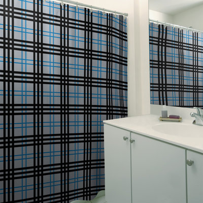 Detroit Football Luxury Plaid Shower Curtain-Detroit Football-SCDHOS