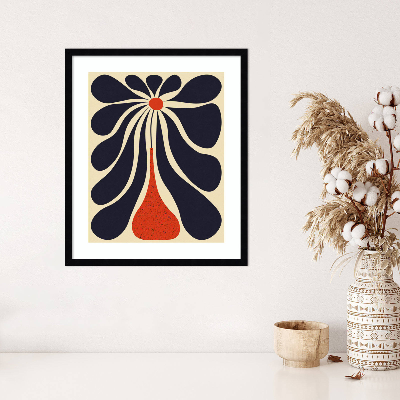 Lazy Flower Print by Alisa Galitsyna, Black Framed, 25" H x 21" W