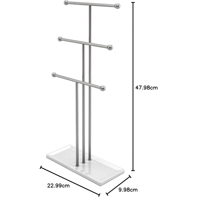 Jewellery Stand +, Weiss/Nickel