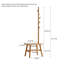 Tabouret à chaussures en bois massif naturel avec support en tissu-1867883593