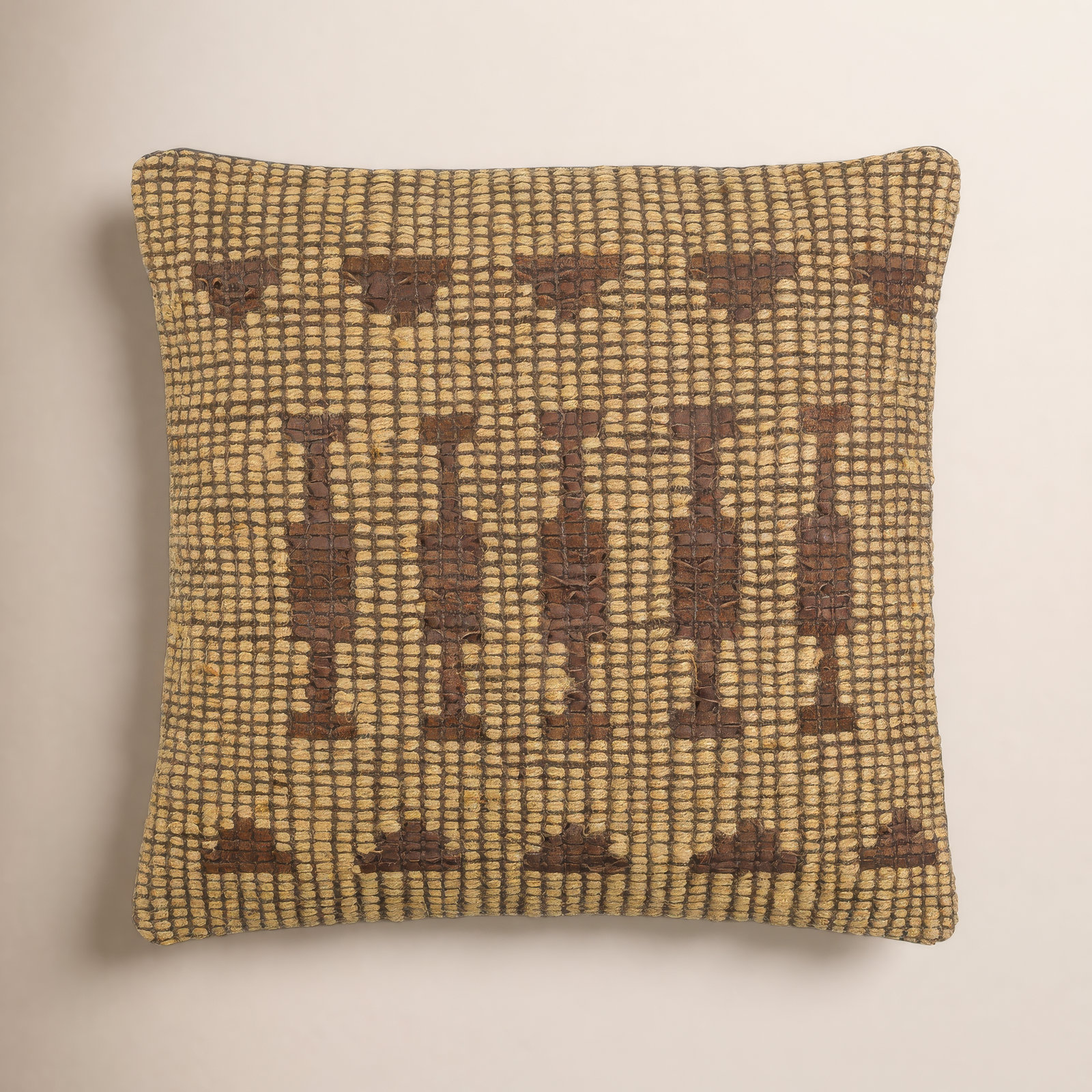 Twareg Geometric Jute / Sisal Pillow Cover, 22"H x 22"W