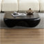 Table basse moderne en faux travertin texturé pour le salon / bureau, noir-1189606724