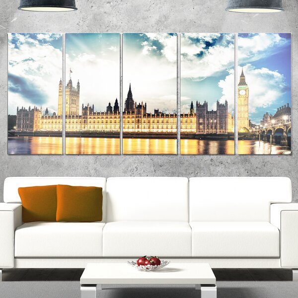 DesignArt Big Ben And House Of Parliament On Canvas 5 Pieces Print ...