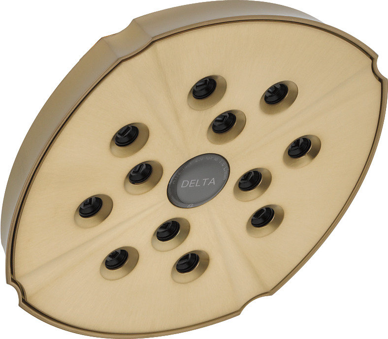 Universal Showering Components Full Low Flow Shower Head with H2Okinetic Technology, Brilliance Champagne Bronze