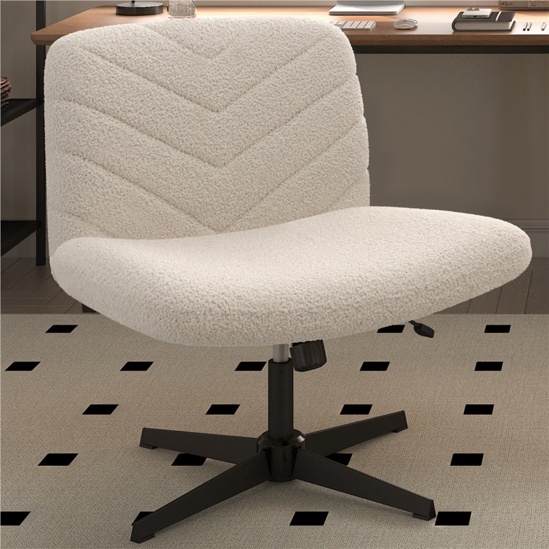 Chaise de bureau pivotante à pieds croisés sans accoudoirs, Gris clair