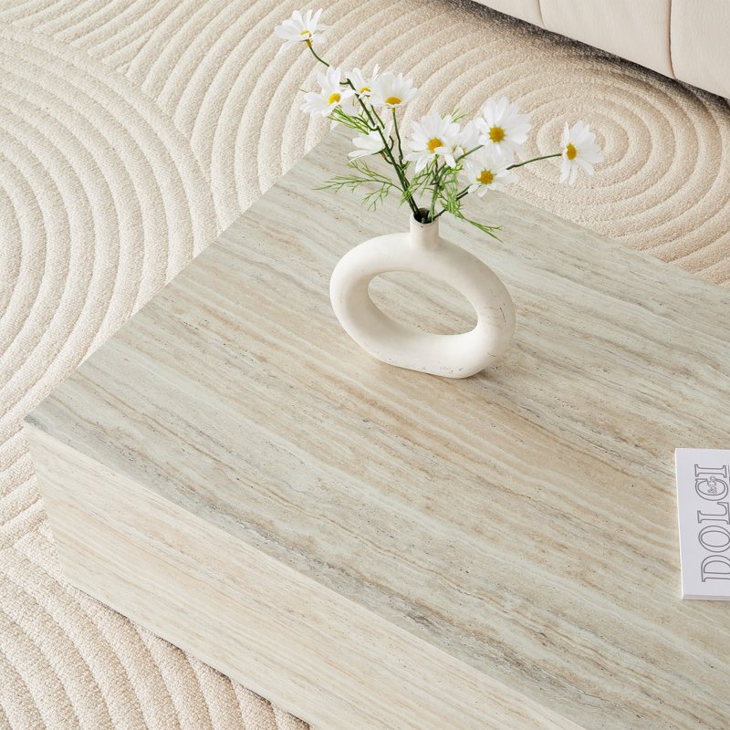 Table basse FFZ 39,3 po aspect bois moderne avec design élégant et panneaux MDF résistants