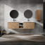Armoire de salle de bain 72 po avec lavabo et boîte de rangement latérale