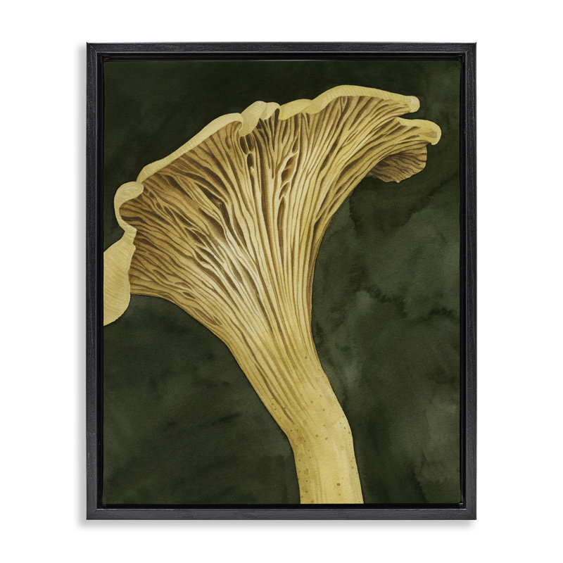 "Chantarelle Mushroom Sprout", art mural sur toile flottante, design par Grace Popp, H 21 po x l 17 po