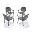 Chaise de patio en aluminium coulé 4 pièces avec cadre noir et coussins bleus-715244954-715244959