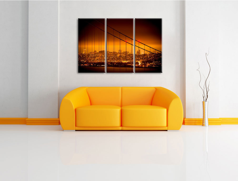 3-tlg. Leinwandbilder-Set San Francisco Skyline, Grafikdruck