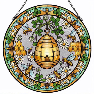 Panneau de vitrail Beehive