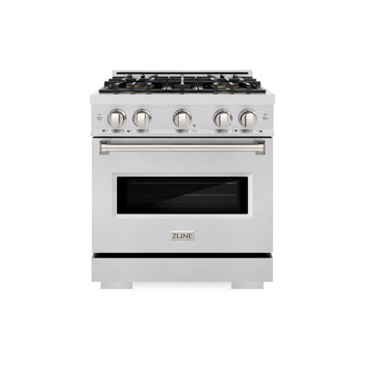 ZLINE 30 in. Classic Dual Fuel Range with DuoPro Cooktop & Electric Oven in Satin Stainless Steel