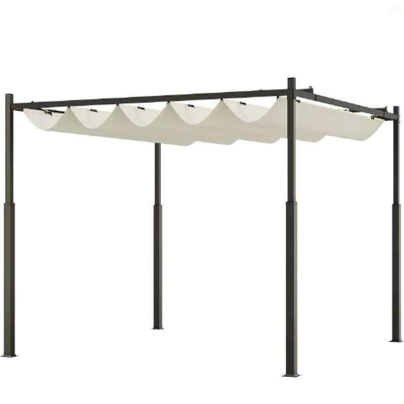 Easy To Setup Outdoor Pergola,Retractable Pergola Canopy With Magnetic Fixture, Cream White