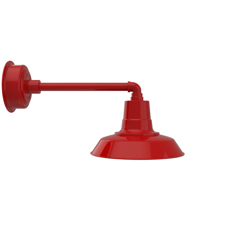Luminaire de grange d'extérieur à DEL Haleigh, H 10,03 po x l 12 po x P 22,5 po, Rouge cerise