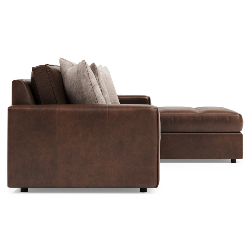 Bernhardt Nest 2-Piece Leather Sectional, Right Hand Facing