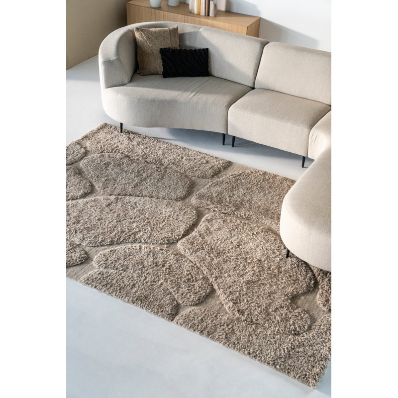 Rug Area Rug in Taupe, Rectangle 5' x 7'5"