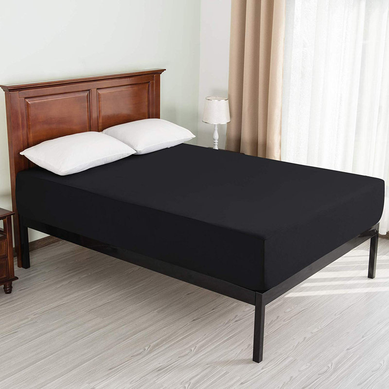 Protège-matelas ajusté ultra doux, Noir, Reine