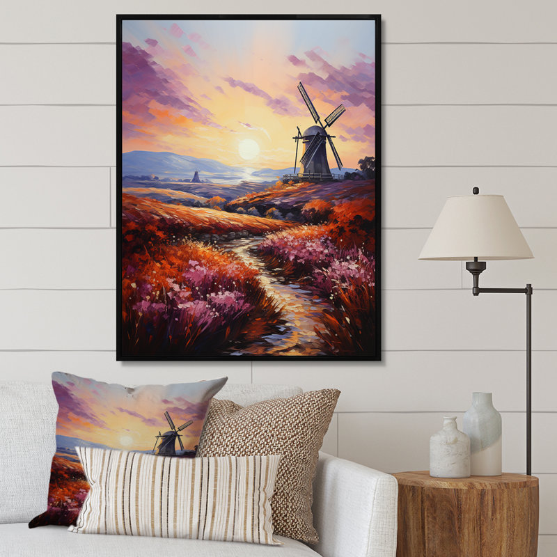 «Bareerah Mills Autumn Mill Reflection I», reproduction sur toile, H 32 po x l 16 po x P 1 po, Cadre flottant noir