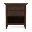 Table de chevet transitionnelle en bois massif l 24 po avec 2 tiroirs et tablette de rangement ouverte Amherst-618343168