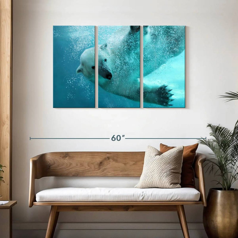 Underwater Polar Bear, 28" H x 45" W