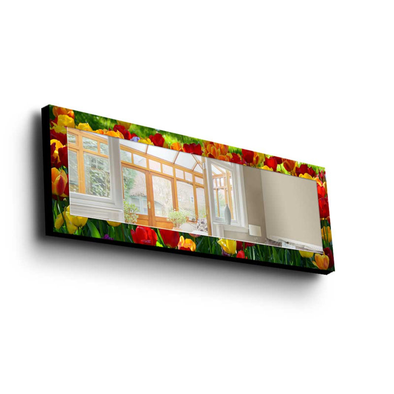 Élégant miroir décoratif avec cadre 100% bois de pin, 15,7 po x 47,2 po | Miroir en verre véritable (épaisseur: 0,2 pouce) | Peinture sur tissu élégante | Idéal pour le salon, la chambre à coucher et le vestibule