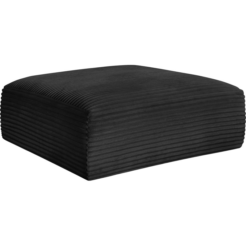 Repose-pieds Carmean, Tissu velours côtelé texturé noir