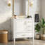 Meuble-lavabo de 30 po avec lavabo en céramique, porte à fermeture en douceur avec tablette intégrée, tiroir profond, tiroir standard, grand tiroir diviseur, grande armoire de rangement pour la salle de bain, design moderne et fonctionnel
