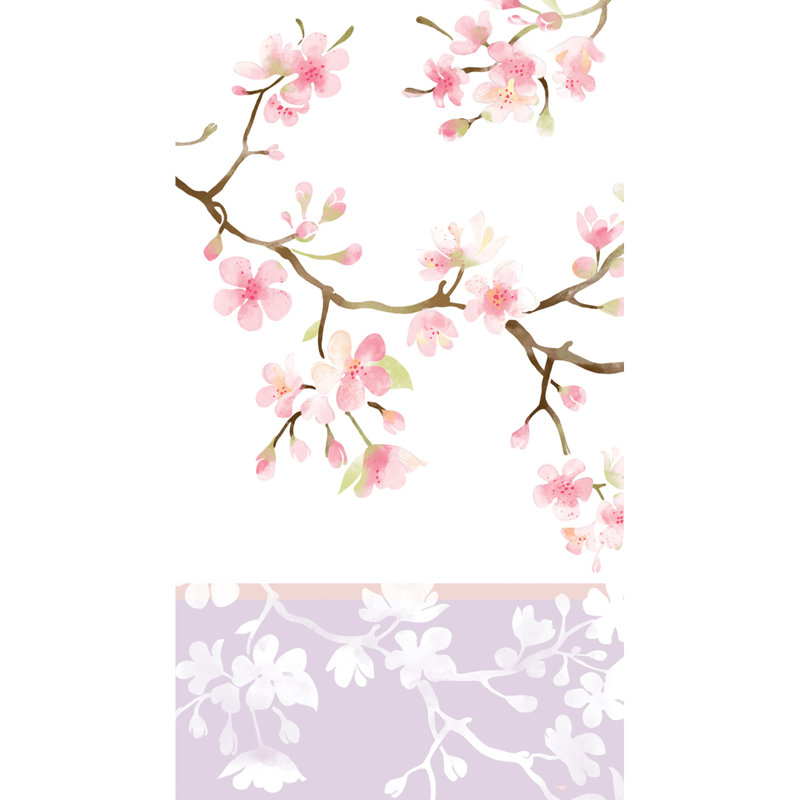 Ensemble 15 serviettes de bain en papier Cherry Blossoms