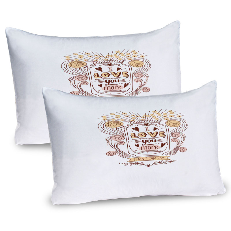 Ensemble de 2 taies décoratives Ambesonne Love You More, H 20 po x l 26 po