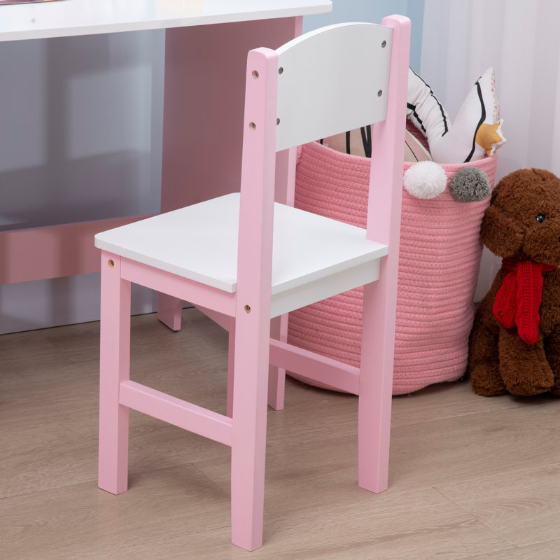Jonny Kids 2 Piece Rectangular Pink and Chair Set