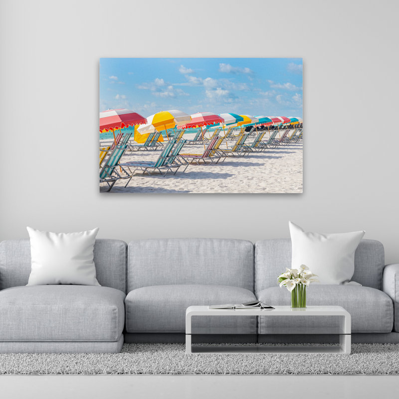 Chaises longues South Beach II - photographie de paysages côtiers, art des plages, H 40 po x l 60 po
