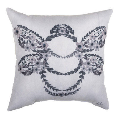Manual Woodworkers & Weavers White and Black Square Polyester Climaweave Pillow 12" x 12"