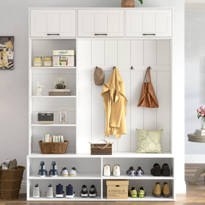 Hall Tree 59'' Wide With Bench And Shoe Storage