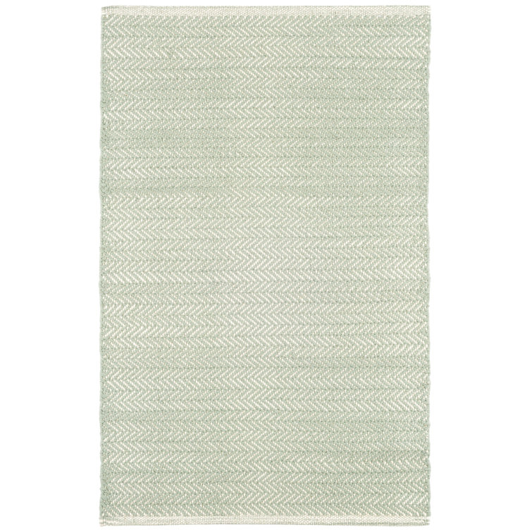 Herringbone Ocean Handwoven Cotton Rug
