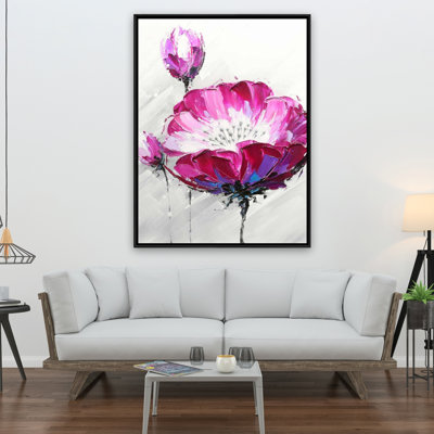 Fuchsia Wild Flower Print On Canvas